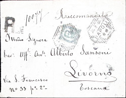 1891-NAPOLI Esagonale A Sbarre (26.4) Su Raccomandata Affrancata Effigie C.45 - Marcophilie