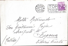 1928-ROMA (28.10) + Torino Esposizione Annullo Targhetta Su Busta Dell'ispettora - Poststempel