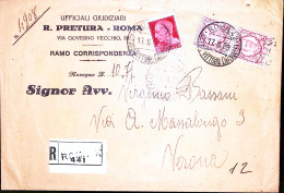 1929-Floreale Coppia C.75 + Imperiale C.20 Su Raccomandata C/assegno Roma (17.8) - Poststempel