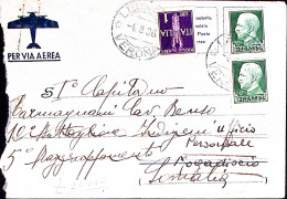 1939-Posta Aerea Lire 1 + Imperiale Coppia C.25 Su Busta Via Aerea Legnago (4.8) - Marcophilie