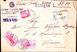 1931-GARIBALDI Due C.75 + Imperiale C.20 Su Raccomandata C/assegno Soave (11.2) - Poststempel