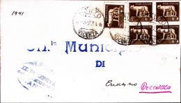 1934-Imperiale Singolo E Blocco Quattro C.5 Su Piego Nanto (5.9) - Poststempel