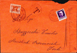 1937-Segnatasse Lire 1 Apposta A Forlì (12.12) Su Busta Da Cusercoli Affrancatur - Marcophilie