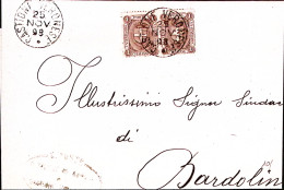 1898-CASTIONE VERONESE C1 (25.11) Su Sopracoperta Affrancata Stemma Coppia C.1 - Storia Postale