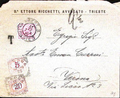 1898-AUSTRIA Trieste 3 C.2 Bilingue (15.12) Su Busta Affrancata K.5 Per Verona E - Autres & Non Classés