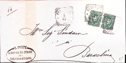 1898-PESCHIERA Tondo Riquadrato (6.2) Su Sopracoperta Affrancata Stemmi Coppia C - Poststempel