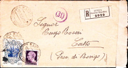 1942-GALILEO Lire 1,25 + Imperiale Lire 1 Su Raccomandata Lucca (19.11) - Marcophilie