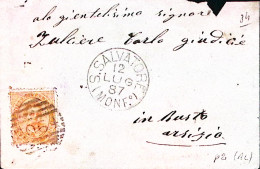 1887-S. SALVATORE C1+sbarre (12.7) Su Busta Affrancata C.20 - Marcophilia