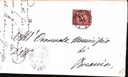 1877-S. PIETRO INCARIANO C.2 (23.8) Su Piego Affrancata Cifra C.2 - Storia Postale
