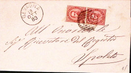 1883-BEVAGNA C1+sbarre (18.10) Su Piego Affrancata Coppia C.10 - Marcofilie
