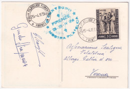 1956-FIRENZE 3 CONV. FILATELICO FIORENTINO (29.4) Annullo Speciale Su Cartolina - 1946-60: Poststempel