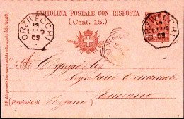 1905-ORZIVECCHI Ottagonale Collettoria (13.7) Su Cartolina Postale RP C.7,5 + 7, - Marcophilie