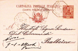 1905-BROZZO Ottagonale Collettoria (15.9) Su Cartolina Postale C.10 Mill. 04 - Entiers Postaux