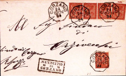 1894-CORZANO Ottagonale Collettoria (24.1) Su Piego Affrancata Cifra Cinque C.2 - Marcofilie