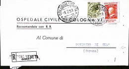 1959-FR.LLI SICILIA Lire 60 + Siracusana Lire 50 Su Piego Raccomandato Cologna V - 1946-60: Marcophilia