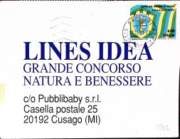 1990-COPPA MONDO CALCIO Italia Lire 650 Brasile Isolato Su Cartolina - 1981-90: Marcophilia