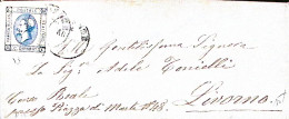 1863-LITOGRAFATO C.15 II^tipo Su Busta Firenze (4.8) - Marcophilie