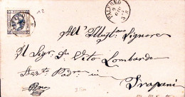 1863-LITOGRAFATO C.15 I Tipo Su Busta Palermo (9.6) - Poststempel