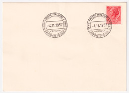 1957-VERONA ENAL CAMP. ITAL. Di DAMA (4.11) Annullo Speciale Su Cartolina - 1946-60: Poststempel