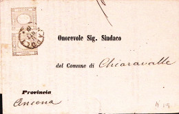 1863-CIFRA IN RILIEVO Coppia C.1 Lievemente Toccata In Alto Su Circolare A Stamp - Marcophilie