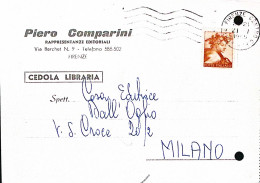 1965-Michelangiolesca Lire 5 Isolato Su Cedola Commissione Libraria Firenze (21. - 1961-70: Marcophilie