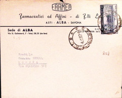 1957-RISPARMIO POSTALE Lire 40 Isolato Su Busta Alba (8.2) - 1946-60: Marcophilia