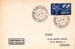1948-TORINO Esposizione Filatelica Nazionale (12.10) Annullo Speciale Su Cartoli - 1946-60: Marcofilie