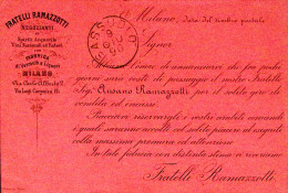 1890-MILANO Fratelli Ramazzotti Spiriti Ed Acquaviti Intestazione A Stampa Su Ca - Marcophilie