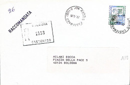 1985-ALTI VALORI Lire 4000 Isolato Su Raccomandata Castenaso (20.9) - 1981-90: Poststempel