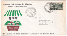 1950-MILANO Convegno Del Commercio Filatelico (30.5) Annullo Speciale Su Busta - 1946-60: Poststempel