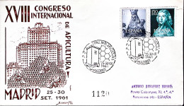 1961-SPAGNA MADRID XVIII^Congresso Apicoltura (25-30.9)annullo Speciale Su Busta - Covers & Documents