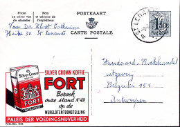 1959-Belgio Cartolina Postale F.1,50 Tassello Pubblicitario Silver Crown Koffie  - Sonstige & Ohne Zuordnung