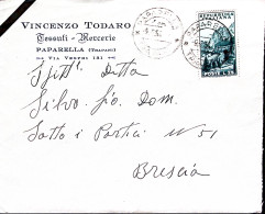 1954-TURISTICA Lire 25 Isolato Su Busta Paparella Trapani (9.2) - 1946-60: Marcofilie