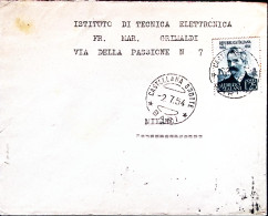 1954-CATALANI Lire 25 Isolato Su Busta Castellana Grotte (2.7) - 1946-60: Marcofilie