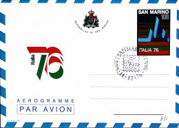 1976-SAN MARINO Lire 180 Esposizione Italia1976 Annullo Fdc - FDC