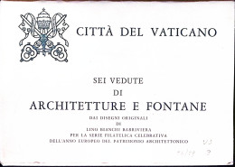 Vaticano-1977 Patrimonio Architettonico Serie Completa 6 Cartoline Postali Lire  - Postal Stationeries