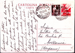 1948-Cartolina Postale Democratica Senza Stemma Lire 10 Con Francobollo Aggiunto - 1946-60: Marcophilia