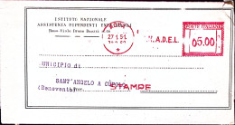 1951-I.N.A.D.E.L. Roma Annullo Affrancatrice Depurato Fasci (rossa) Roma (27.1)  - Macchine Per Obliterare (EMA)