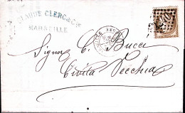 1876-Francia Cerere C.30 Isolato Su Lettera Completa Testo Marsiglia (25.2) Per  - 1871-1875 Cérès