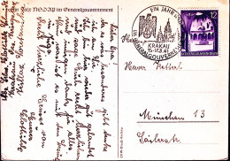 1941-Germania Polonia Governatorato Giornata NGDUP Viaggiata Vedute P.12 Annullo - Storia Postale