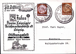 1936-Germania  Cartolina Postale P.3 Lipsia 25 Anniversario Circolo Filatelico V - Sonstige & Ohne Zuordnung