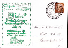 1936-Germania  Cartolina Postale P.3 Lipsia 25 Anniversario Circolo Filatelico V - Andere & Zonder Classificatie