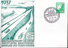 1937-Germania Cartolina Postale PA P.5 Francoforte Gruppo Di Lavoro E Scambio Fi - Storia Postale