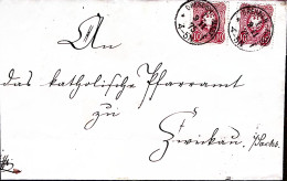 1875-GERMANIA Aquila In Ovale Due C.10 Su Piego Con Bollo Di Ceralacca Cardinala - Briefe U. Dokumente