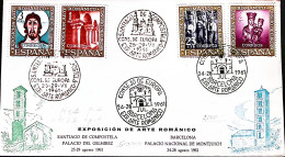 1961-SPAGNA Espos. Arte Romanica Consiglio Europa Serie Cpl. FDc. Ann. Spec. Bar - FDC