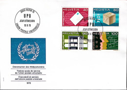 1976-Svizzera Fr.lli Servizio Unione Postale Universale Serie Completa Su Fdc - FDC
