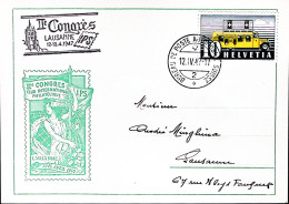 1947-Svizzera Losanna 2 Convegno Filatelico Annullo Speciale (12.4) Su Cartolina - Other & Unclassified