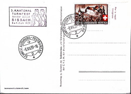 1939-Svizzera 3 Feste Ginniche/Sissach Annullo Speciale (8.7) Su Cartolina Affra - Autres & Non Classés