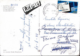 1967-RIFIUTO Cartella Su Cartolina Spedita Da Napoli (24.7) Affrancata Codice Po - 1961-70: Marcophilie