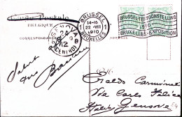 1910-Belgio Brussel Esposizione Ann Meccanico (22.8) Su Cartolina (Pavillon Holl - Sonstige & Ohne Zuordnung